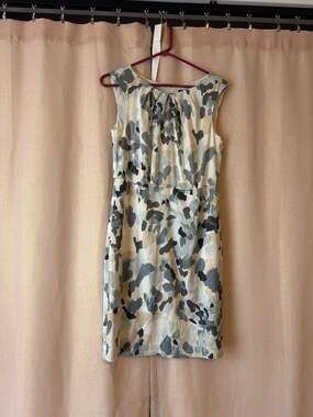 Ann Taylor Silk Abstract Watercolor Print Sleeveless Sheath Dress Size 6